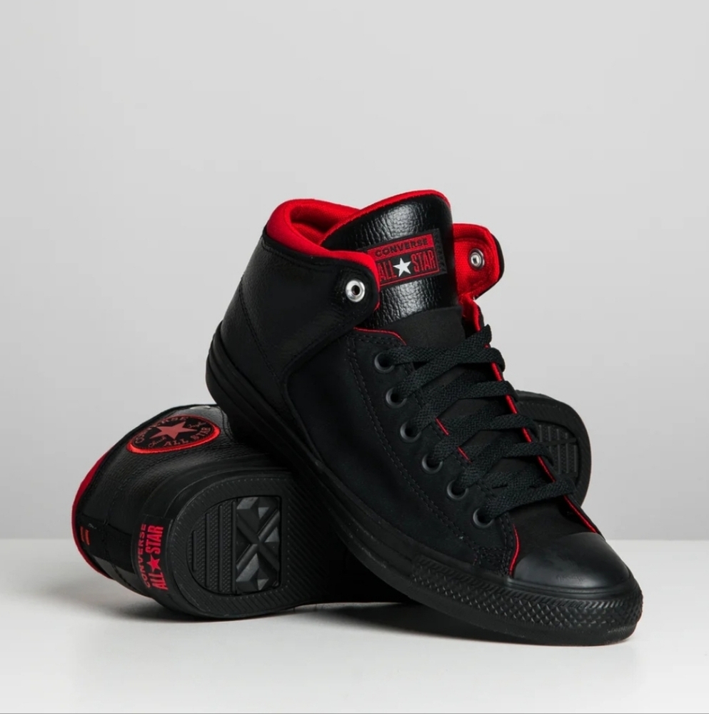 Converse Chuck Taylor CTAS Mens 9.5 High Street High Sneaker Black Red